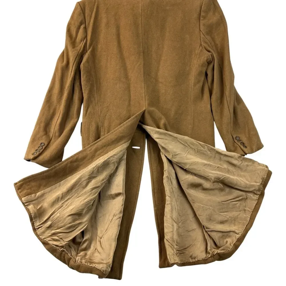 Rare Van Gils Mens Cashmere Coat Vintage Camel Tan 3 Button Overcoat Sz 36-38